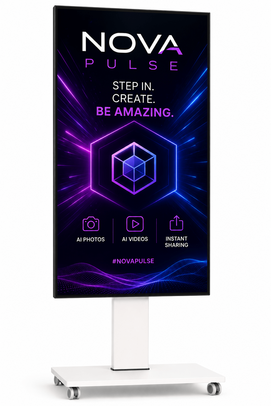 Branded digital AI photo and video content created during a Persona AI Studio brand activation