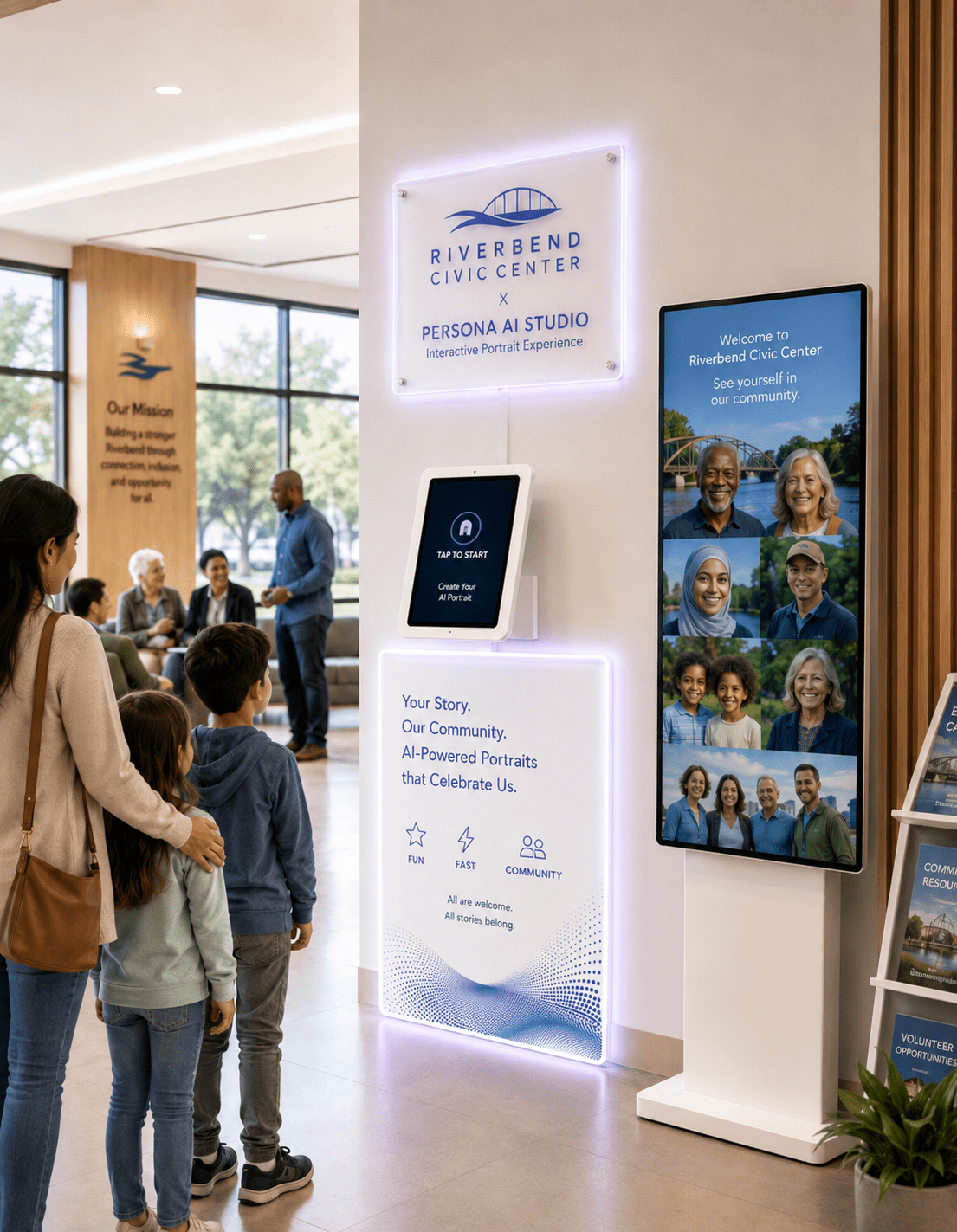 AI photo booth installations for corporate and community spaces