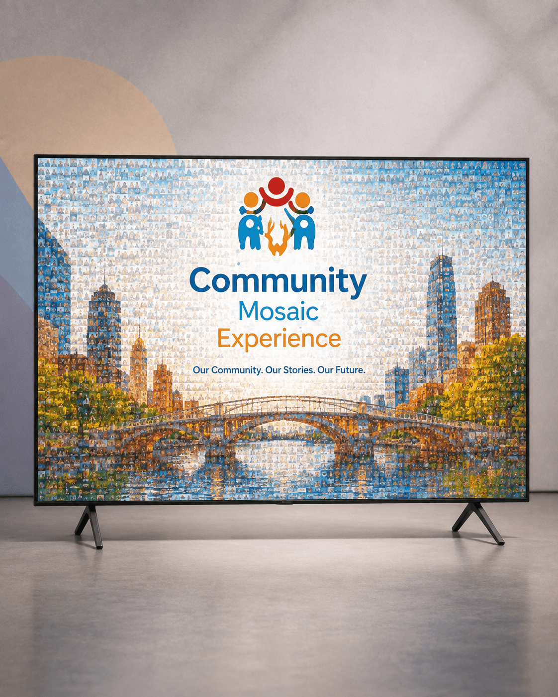 100 inch display showing completed Community Mosaic Experience artwork