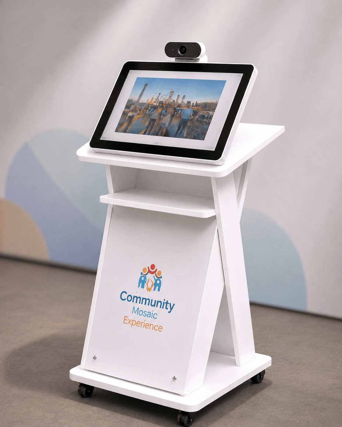 Community Mosaic Experience walk-up photo capture kiosk