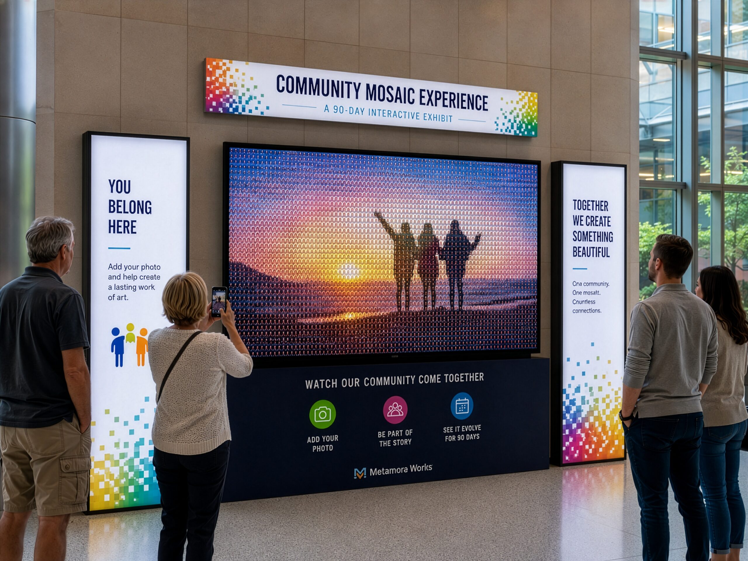 Community Mosaic Experience interactive installation by Metamora Works