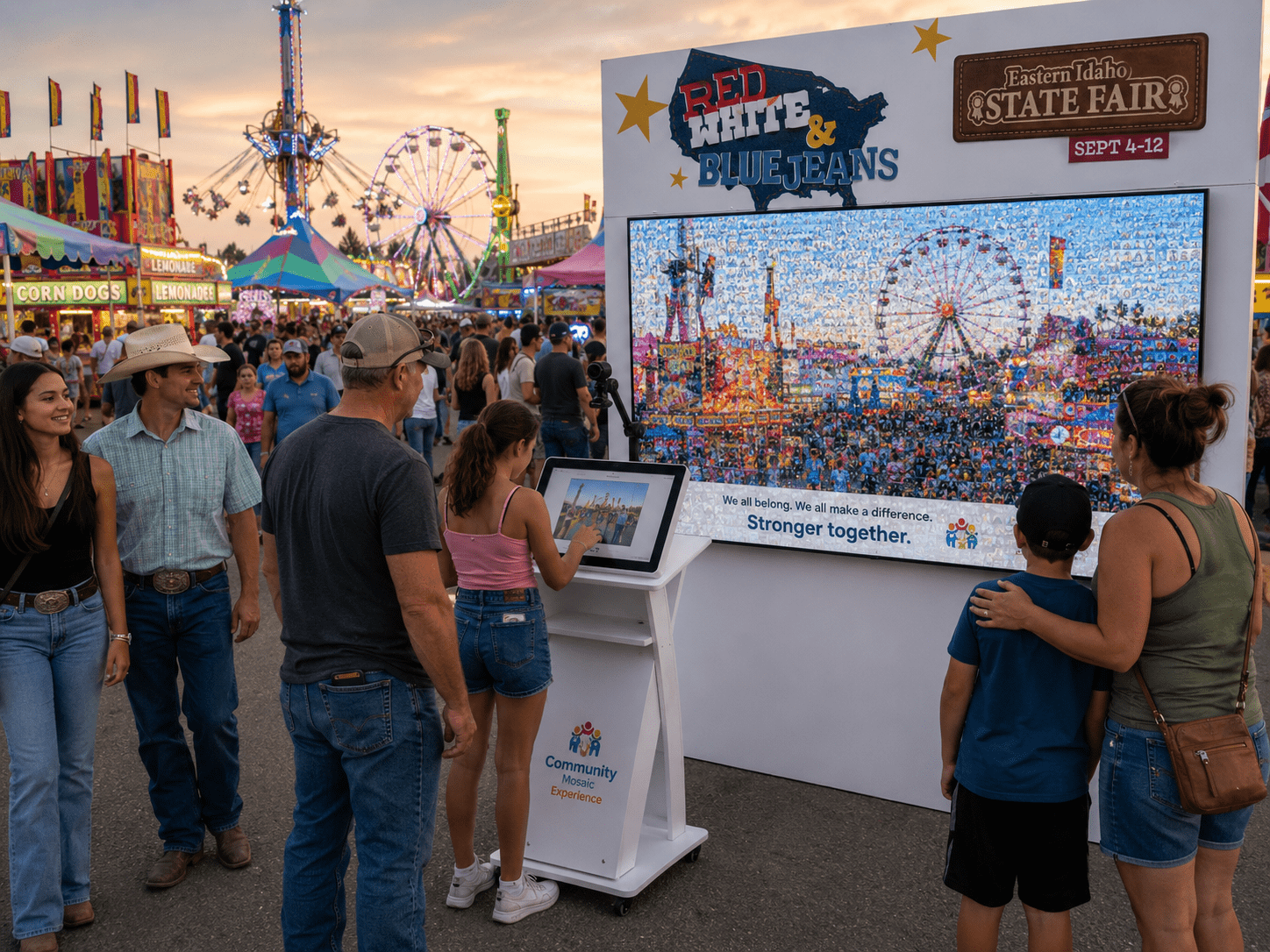 Community Mosaic Experience at a large fair or public event