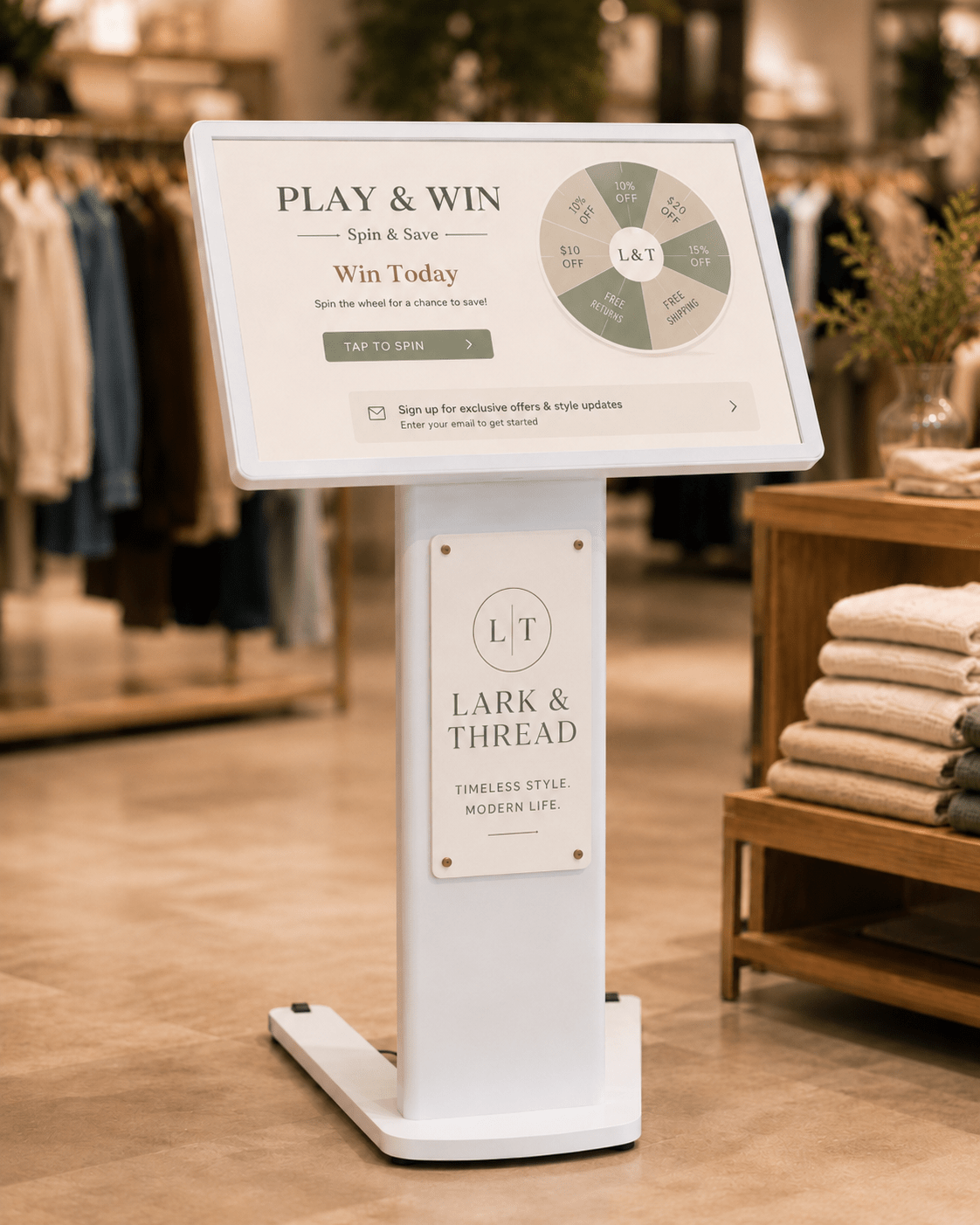 Play and Win interactive kiosk by Metamora Works