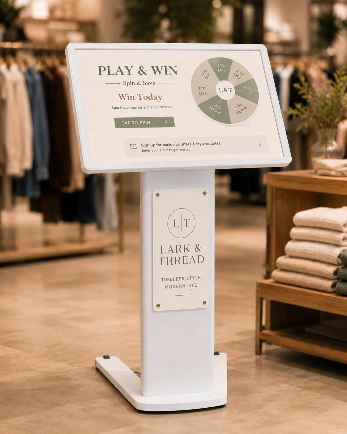 Play and Win interactive kiosk by Metamora Works