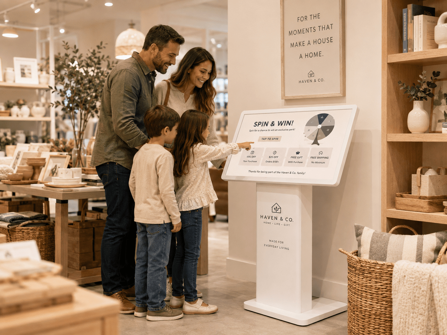 Play and Win interactive promotional kiosk for businesses by Metamora Works
